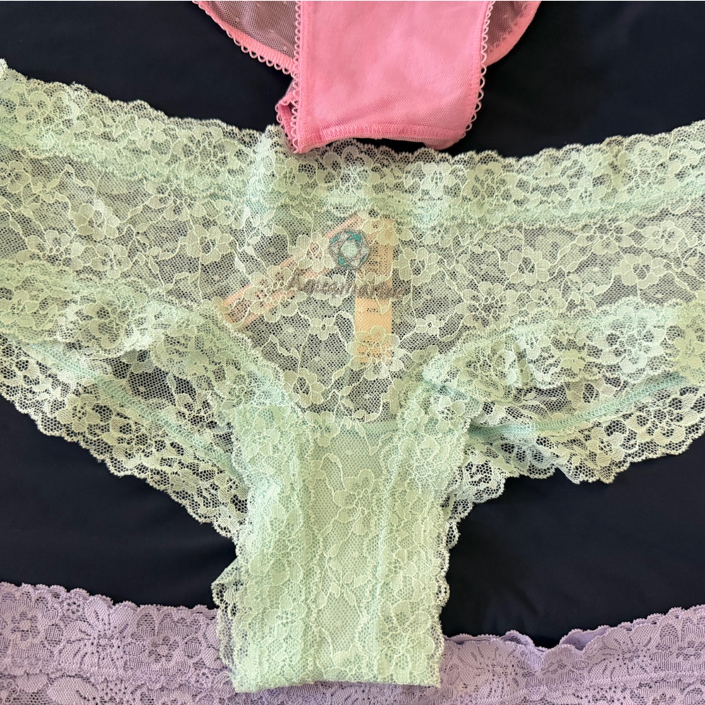 Victoria's Secret Lace Panties aquamarine birthstone cheeky